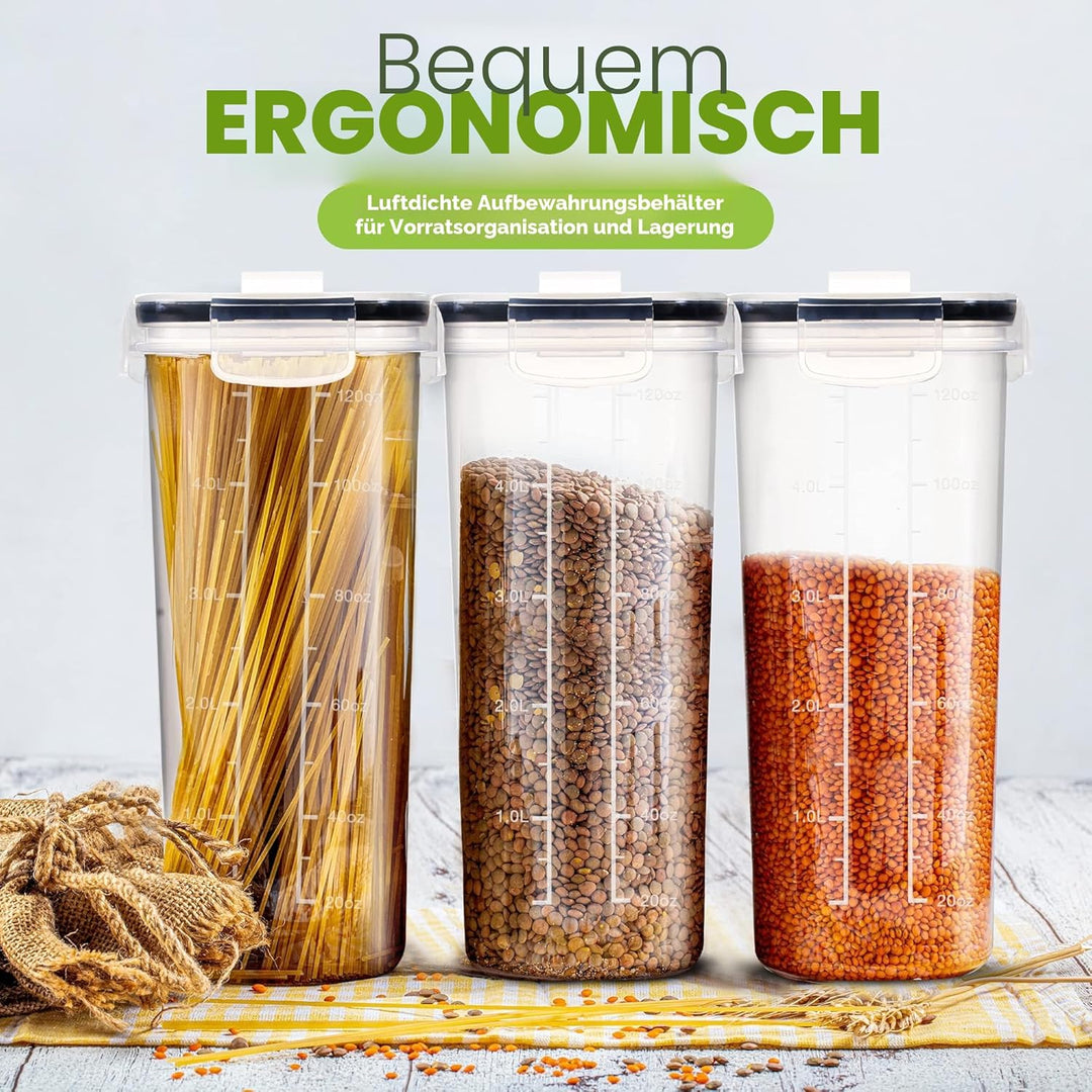 KICHLY Vorratsdosen (Set 4) -BPA freier Kunststoff Luftdichte Aufbewahrungsbehälter Aufbewahrungsbox