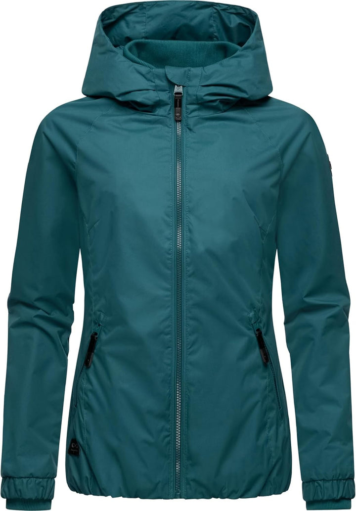 Ragwear Damen wasserdichte Übergangsjacke leichte Jacke kurz mit Kapuze Dizzie Intl XS-6XL XS Baltic