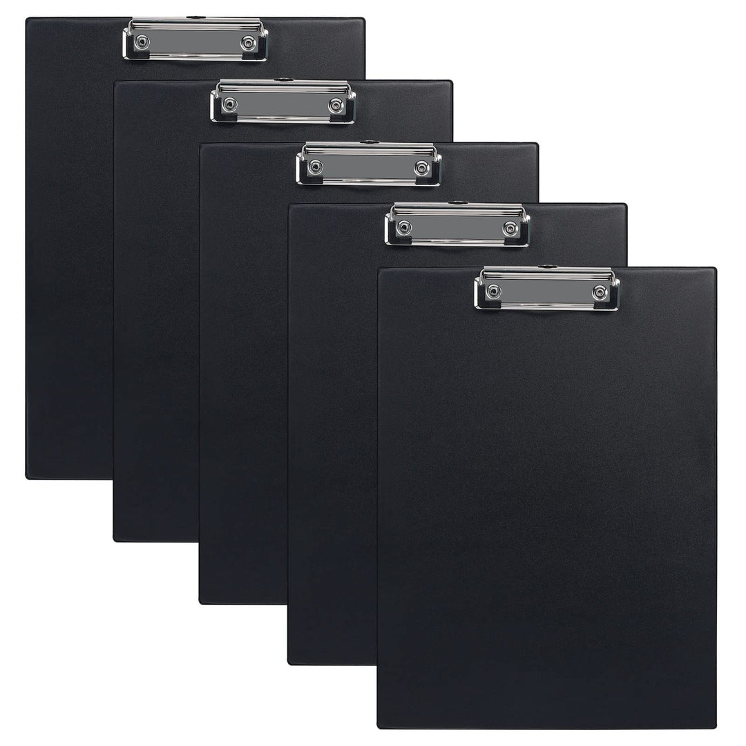(5 Stück) Klemmbrett A4, Schreibbrett Klemmbretter mit Metalklemme und Aufhängeose, Clipboard Klemmb