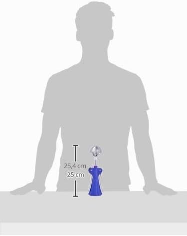 Alessi AM01 DAZ Korkenzieher aus thermoplastischem Harz, blau und verchromtem Zamak, 3