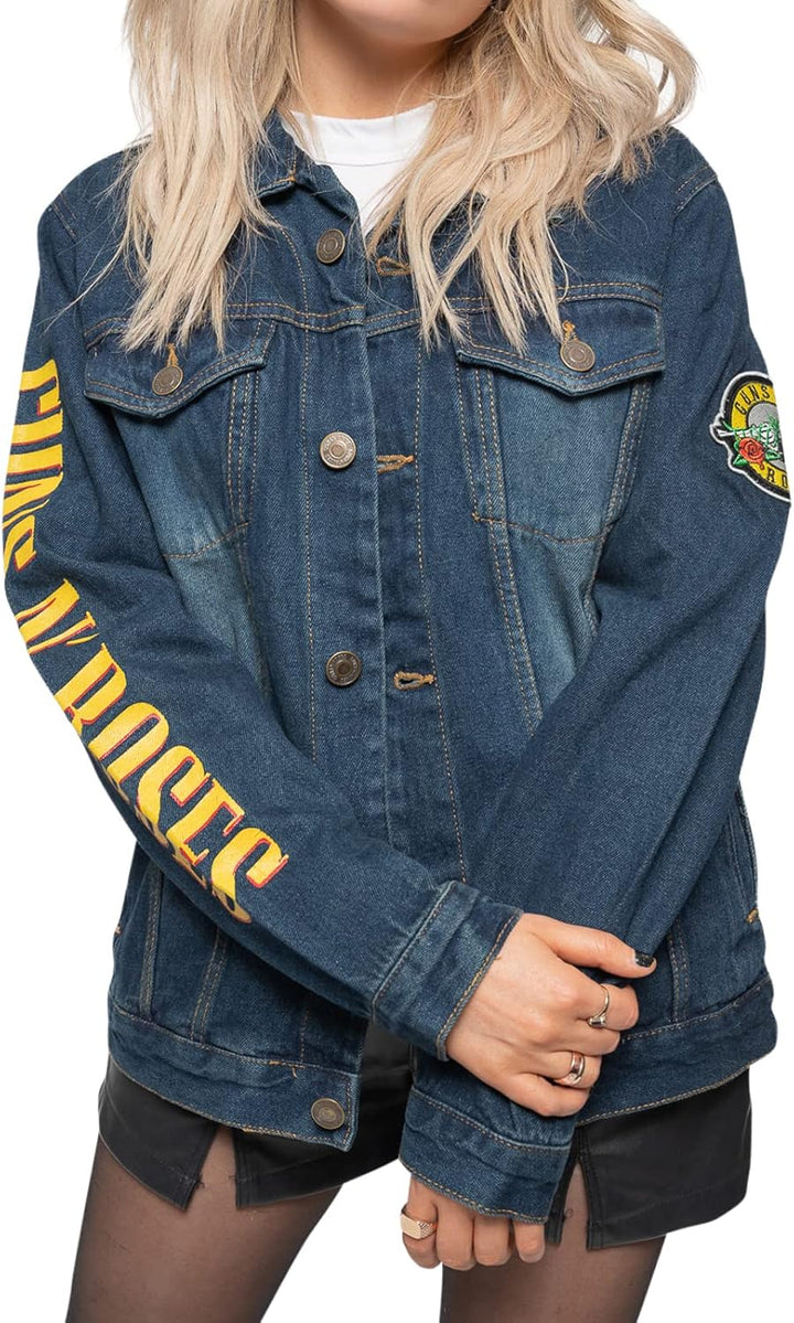 Guns N' Roses Denim Jacke Appetite For Destruction Nue offiziell Unisex Blau M Blau, Blau M