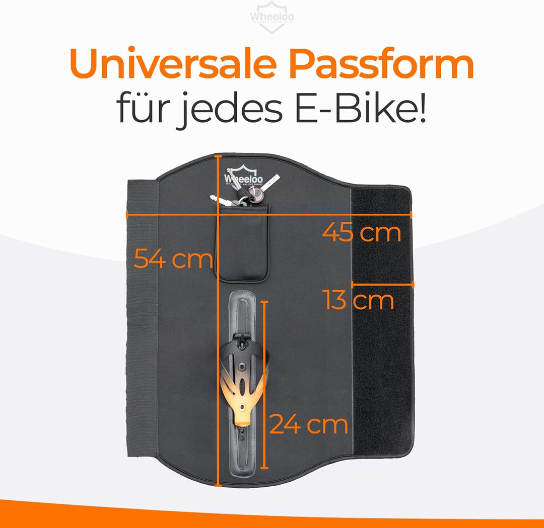 E-Bike Akku Schutzhülle mit Flaschenhalter Öffnung I Ebike Schutz mit Reissverschluss + Tasche I für