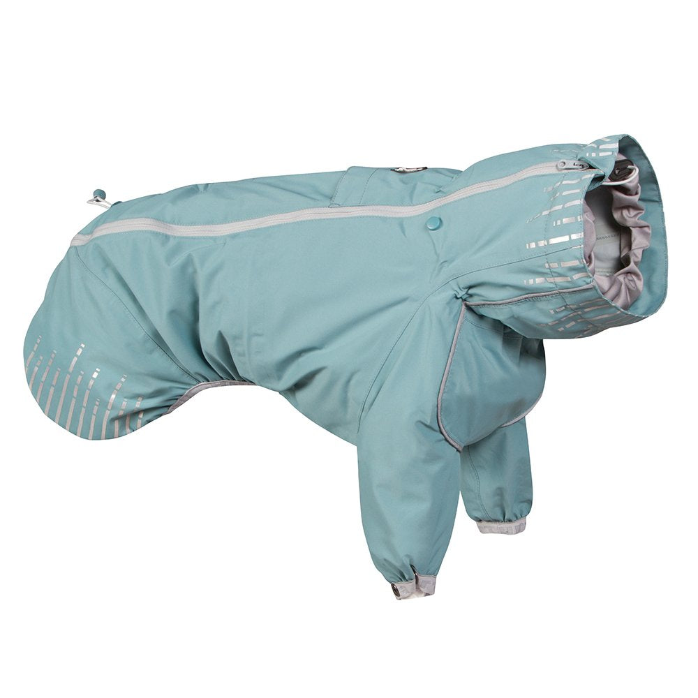 Hurtta Rainblocker Hundemantel Regenmantel mit beinen für Hunde Stream Hellblau, 60 cm, Wasserdicht,