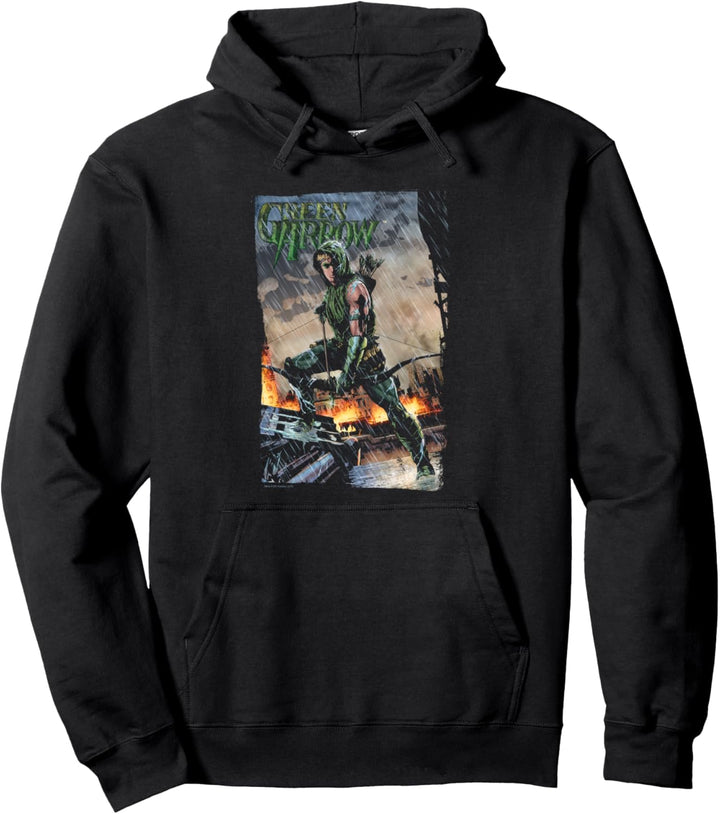 Green Arrow Fire and Rain Pullover Hoodie