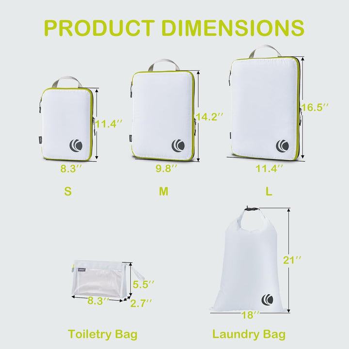 Cipway Kompression Koffer Organizer Set für Rucksack ，Ultraleichte Packtaschen Compression Packing C