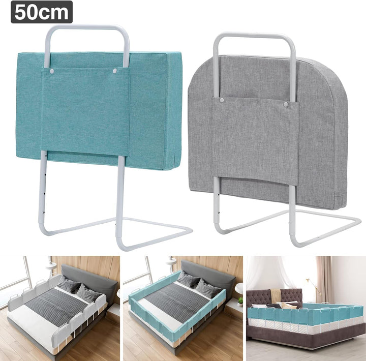 Cecaylie Bettgitter für Kinder, 2*Bettschutzgitter, 28cm(H) Babybettzaun, Weich Perlbaumwolle, Rausf