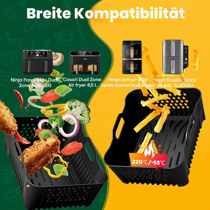 Airfryer Zubehör für Philips 4000 Series Stacked Dual Basket 10L, Airfryer Silikonform für Cosori 8,