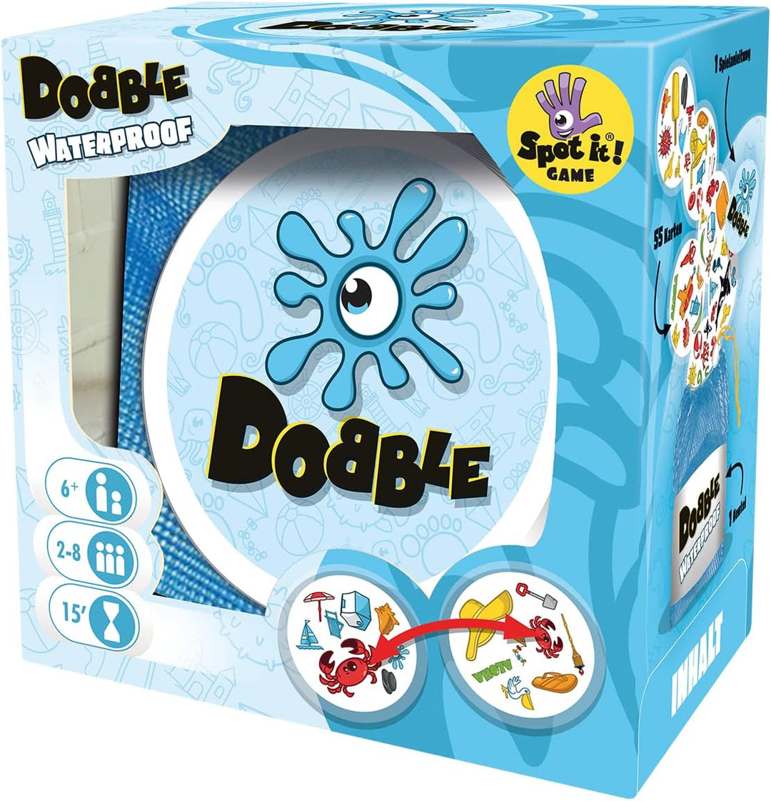 Zygomatic Asmodee Dobble Waterproof | Familienspiel | Kartenspiel | 2-8 Spieler | Ab 6+ Jahren | 15+