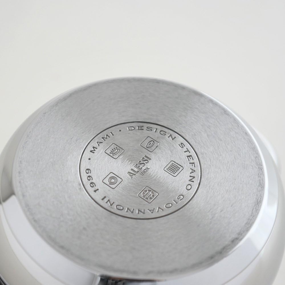 Alessi "MAMI" Kasserolle mit zwei Griffen aus Edelstahl, Silber, 16 cm Silber 16 cm, Silber 16 cm