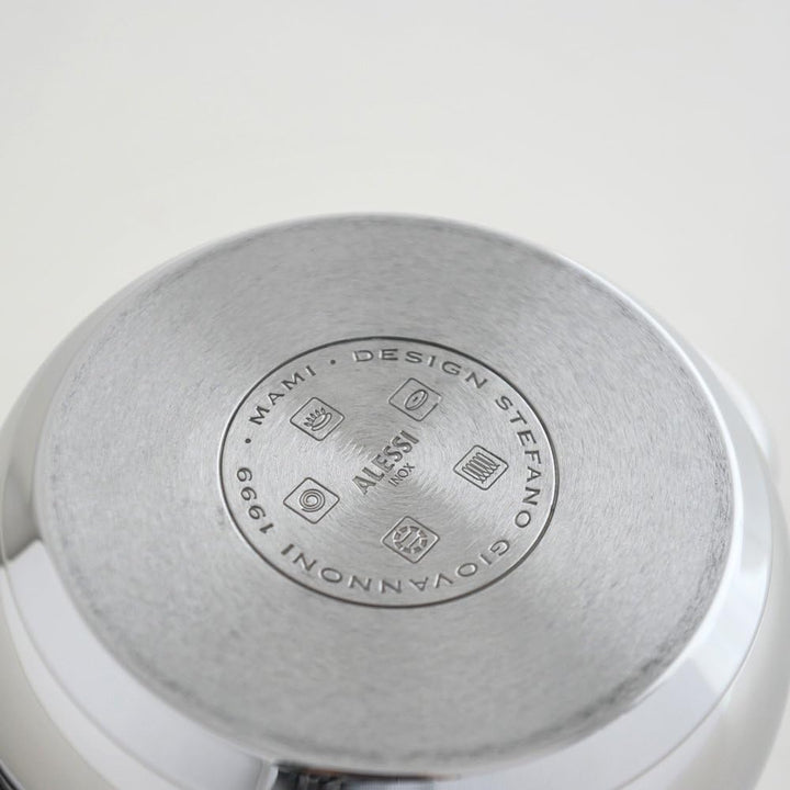 Alessi "MAMI" Kasserolle mit zwei Griffen aus Edelstahl, Silber, 16 cm Silber 16 cm, Silber 16 cm