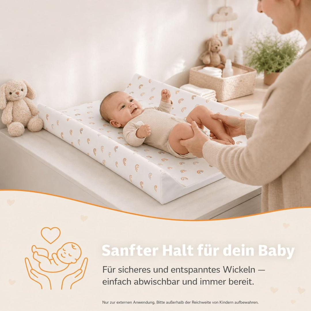 Fillikid Wickelauflage 2-Keil Exclusiv/Wickelmulde 50x65 cm/Wickelunterlage mit abwaschbarer Folienb