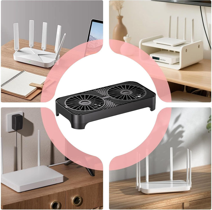 Router Cooling Fan, hock Absorbing Base, Wifi Radiator Cooler, Network Device Fan, Electronic Equipm