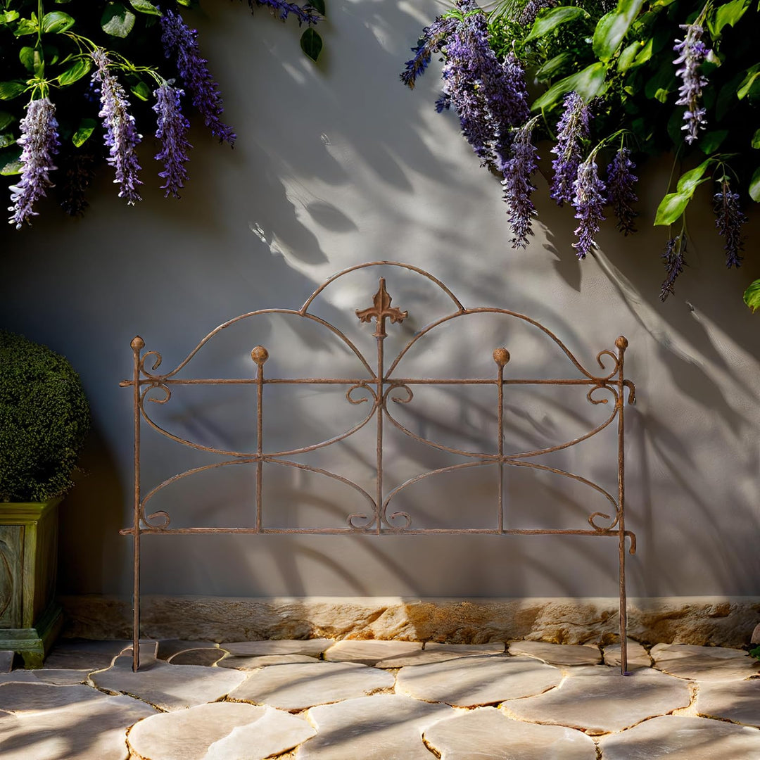 Gerry Beetzaun Gartenzaun Zaun Zaunelement Rankhilfe Metall Eisen Rost Schmetterling 46cm hoch x 60c
