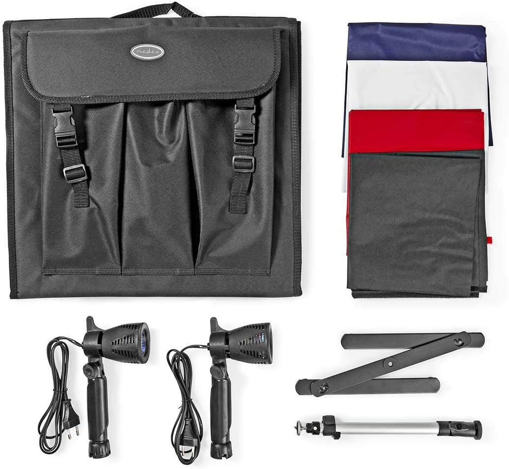 Foto Studio Kit - 400 lm - Faltbar - Hintergründe inkl. - Tragetasche enthalten - Schwarz