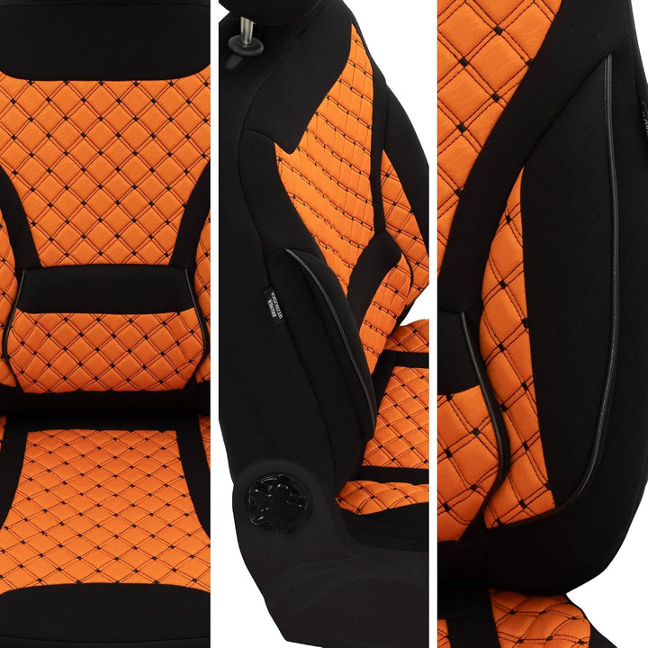 BREMER SITZBEZÜGE Mass Sitzbezüge Schonbezüge für Mercedes B-Klasse W245 ZM3 ZM3 - Schwarz / Orange