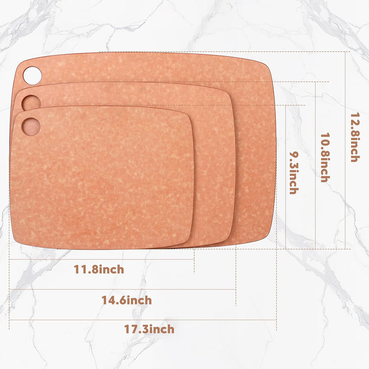 BESTCOOK Schneidebrett aus Holzfaser für die Küche, hohe Dichte, porenfrei, BPA-frei, spülmaschinenf