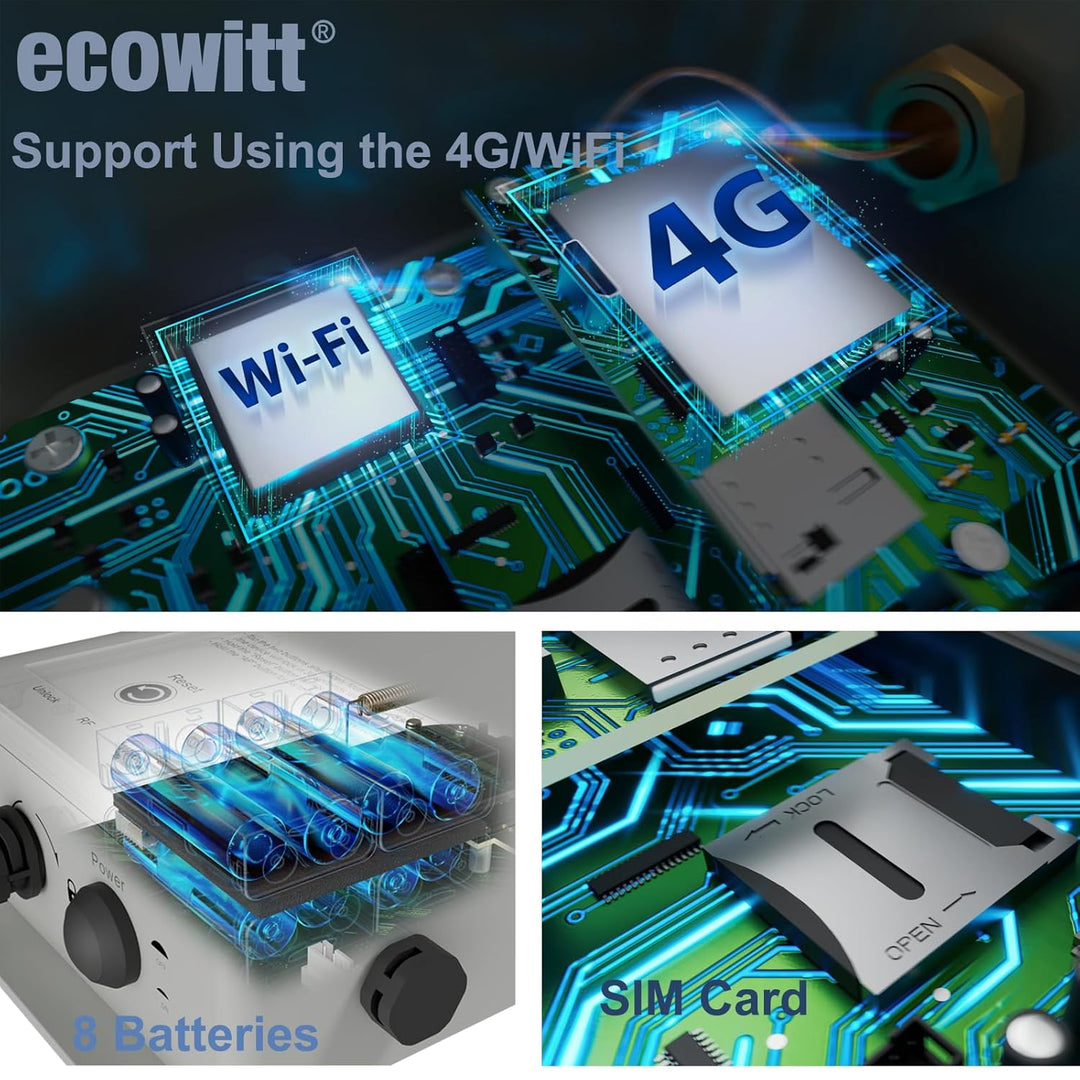 ECOWITT WS6210 Gateway für Wetterstationen, 4G &amp; Wi-Fi Wetterstation Mobile Receiver für Outdoor/Ind