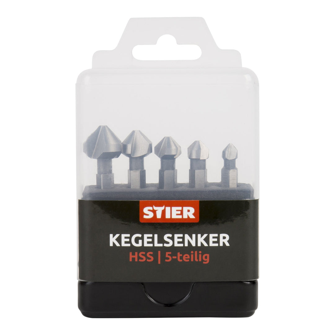 STIER Kegelsenker Set 5-teilig Bit-Schaft 1/4" 5-tlg, 5-tlg
