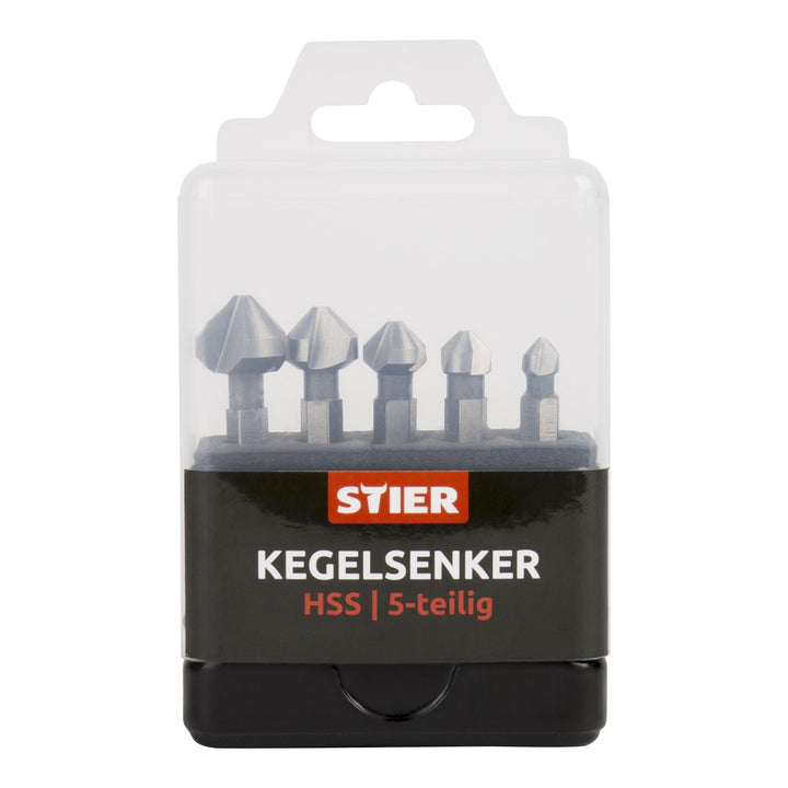 STIER Kegelsenker Set 5-teilig Bit-Schaft 1/4" 5-tlg, 5-tlg