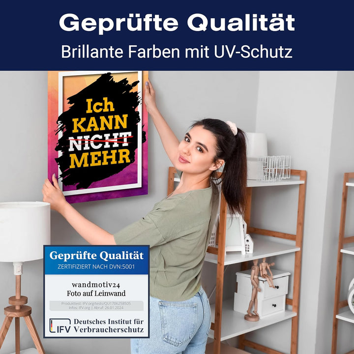 wandmotiv24 Motivations Motiv als Leinwandbild, 100x75cm, Hochformat, Ich kann mehr, Struktur, bunt,