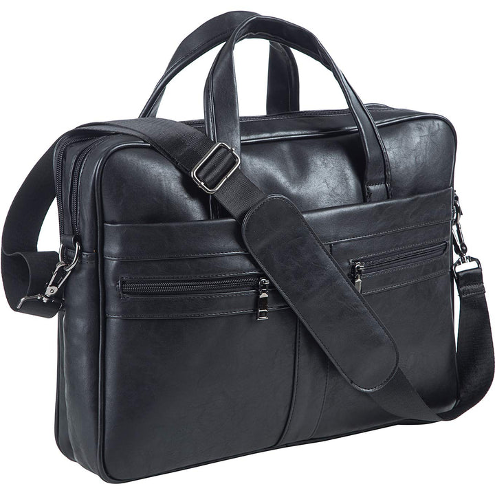 Leder Umhängetasche Herren, 15,6 Zoll Laptop Aktentasche Business Satchel Computer Handtasche Schult