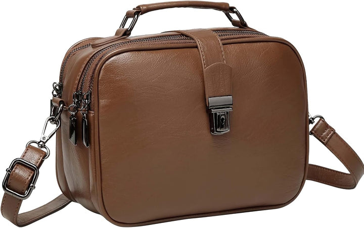 Kasgo Umhängetasche Damen, Elegant PU Leder Crossbody Bag Schultertasche Klein Handtasche für Frauen