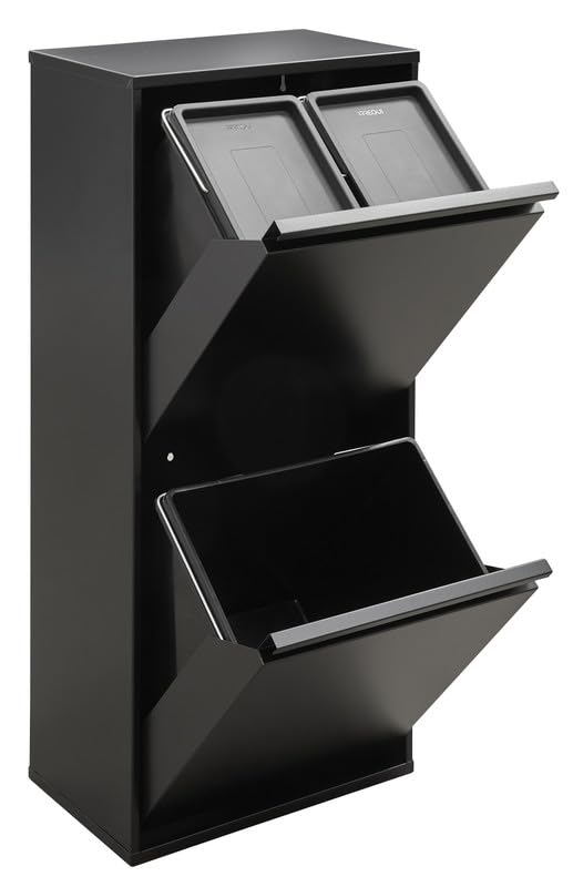 ARREGUI Basic CR406-B Mülltrennsystem aus Stahl | 3 Fächer Mülleimer für die Küche | 3 Fach Abfallei