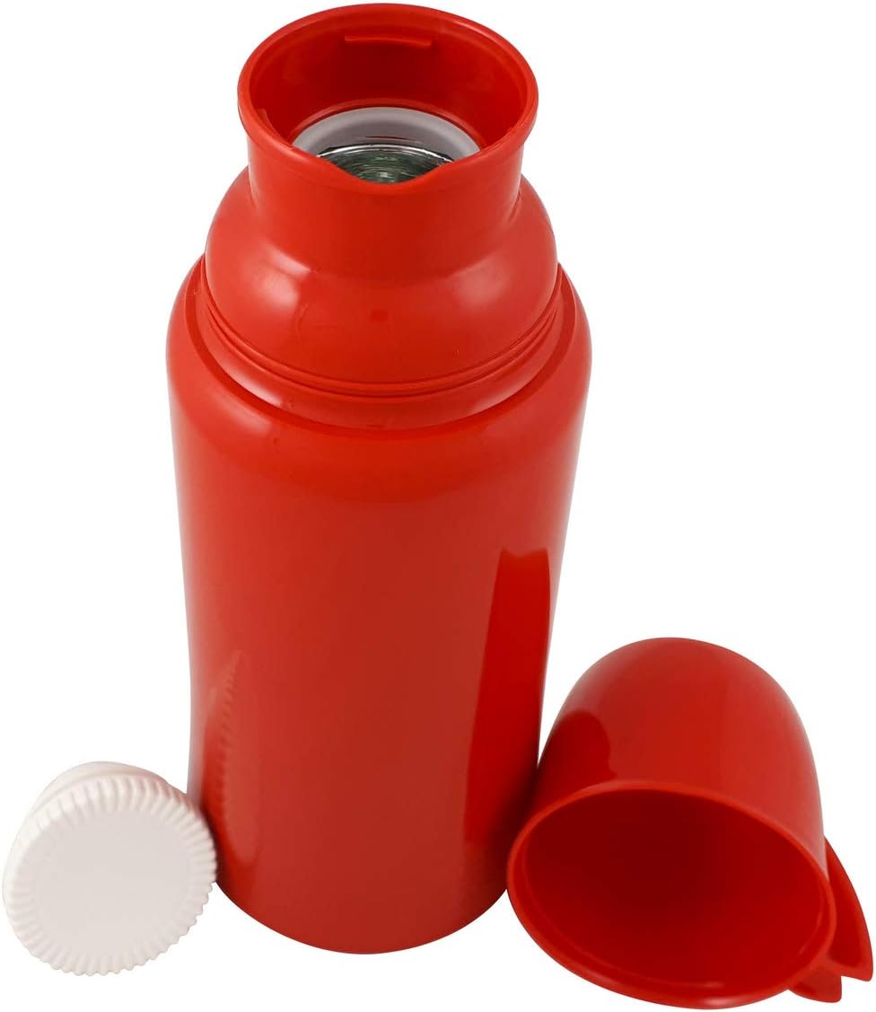 Helios Elegance Thermoskanne Rot 1,0 l – 6h Heiss - Hält Getränke heiss & kalt - Robustes Design - I