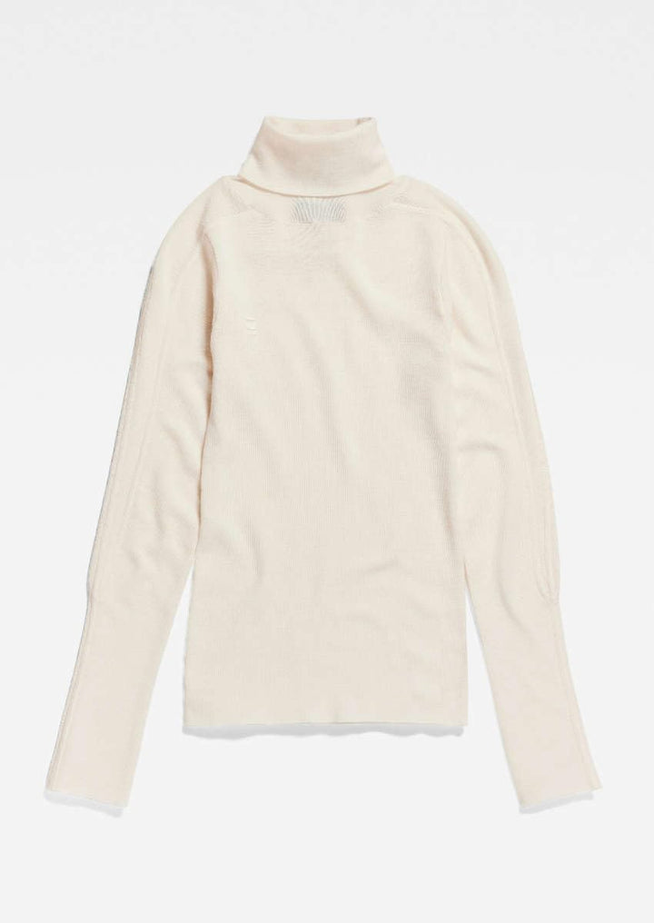 G-STAR Damen Core Slim Turtle Knitted Sweater XS Beige (Eggnog D23678-b692-g076), XS Beige (Eggnog D