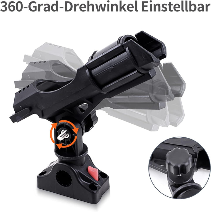 2 PCS Angeln Boot Rutenhalter mit Halterung, Angelrute Racks Kit 360 Grad einstellbar, für Fischerbo