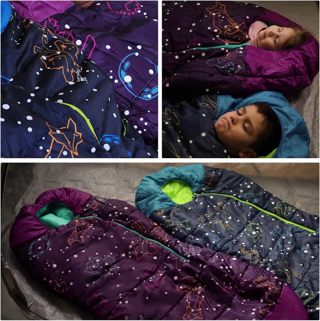AceCamp Jugend Schlafsack Outdoor Indoor Leuchtend Mumienschlafsack Kinder