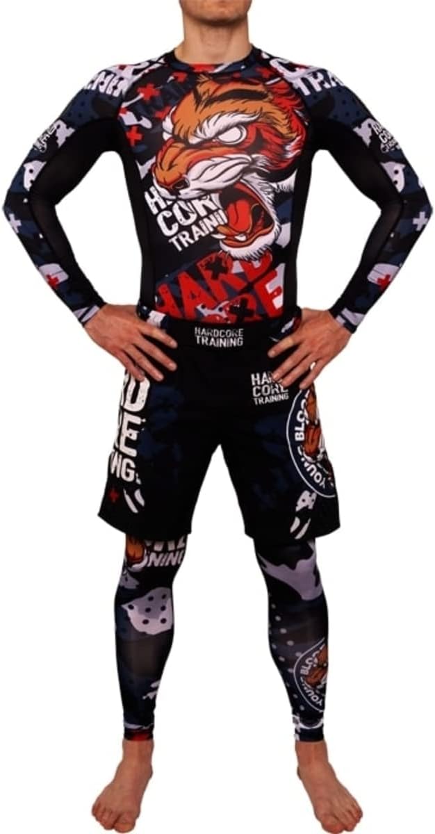 Hardcore Training Herren Compression Pants Kompressionshose Leggings Sportkleidung Grappling MMA Kam