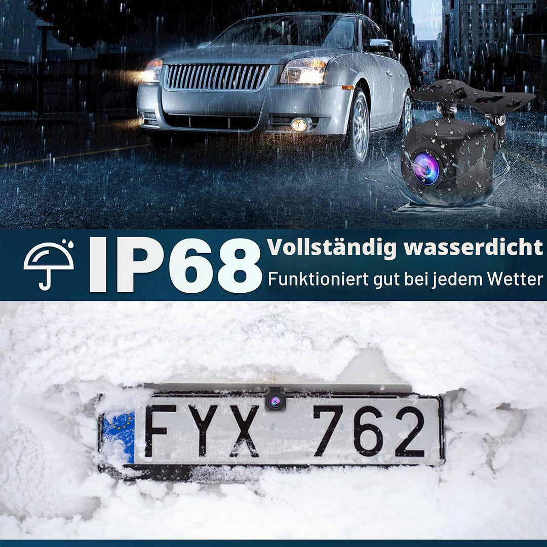 AHD 1080P Kabel Rückfahrkamera Kit, Rückfahrkamera mit 4,3" LCD Monitor, IP68 Wasserdicht Auto Ruckf