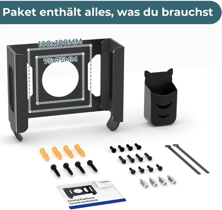 Mini-PC-Halterung kompatibel mit Beelink Mini-PC – VESA-Halterung / Wandhalterung / Untertisch-Monta