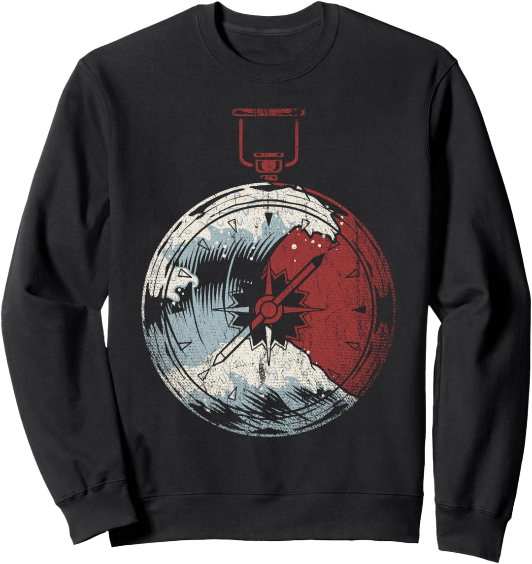 Meer Wellen Segler Kompass Skipper Kapitän Segeln Sweatshirt