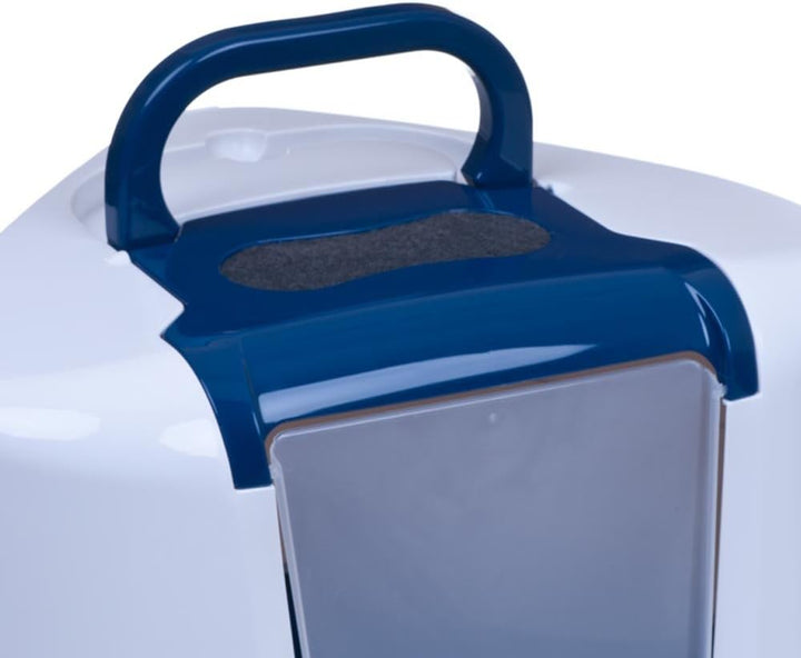 XL Katzentoilette Ecktoilette 56 x 45 cm Flip Corner blau/hellblau, blau/hellblau