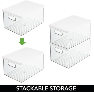 mDesign 2er-Set Schreibtischablage für Stifte, Notizzettel usw. – Aufbewahrungsbox mit Griffen und D