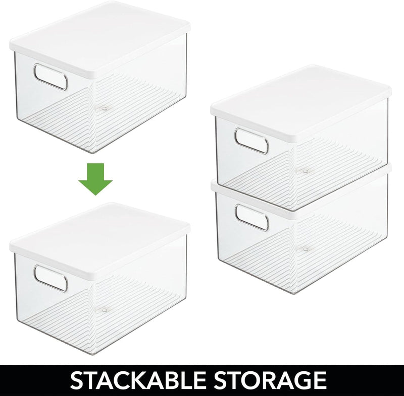 mDesign 2er-Set Schreibtischablage für Stifte, Notizzettel usw. – Aufbewahrungsbox mit Griffen und D