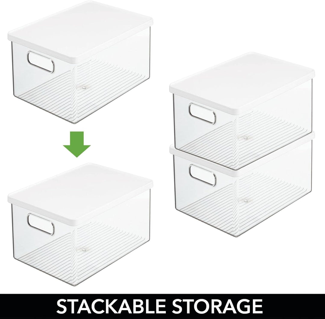 mDesign 2er-Set Schreibtischablage für Stifte, Notizzettel usw. – Aufbewahrungsbox mit Griffen und D
