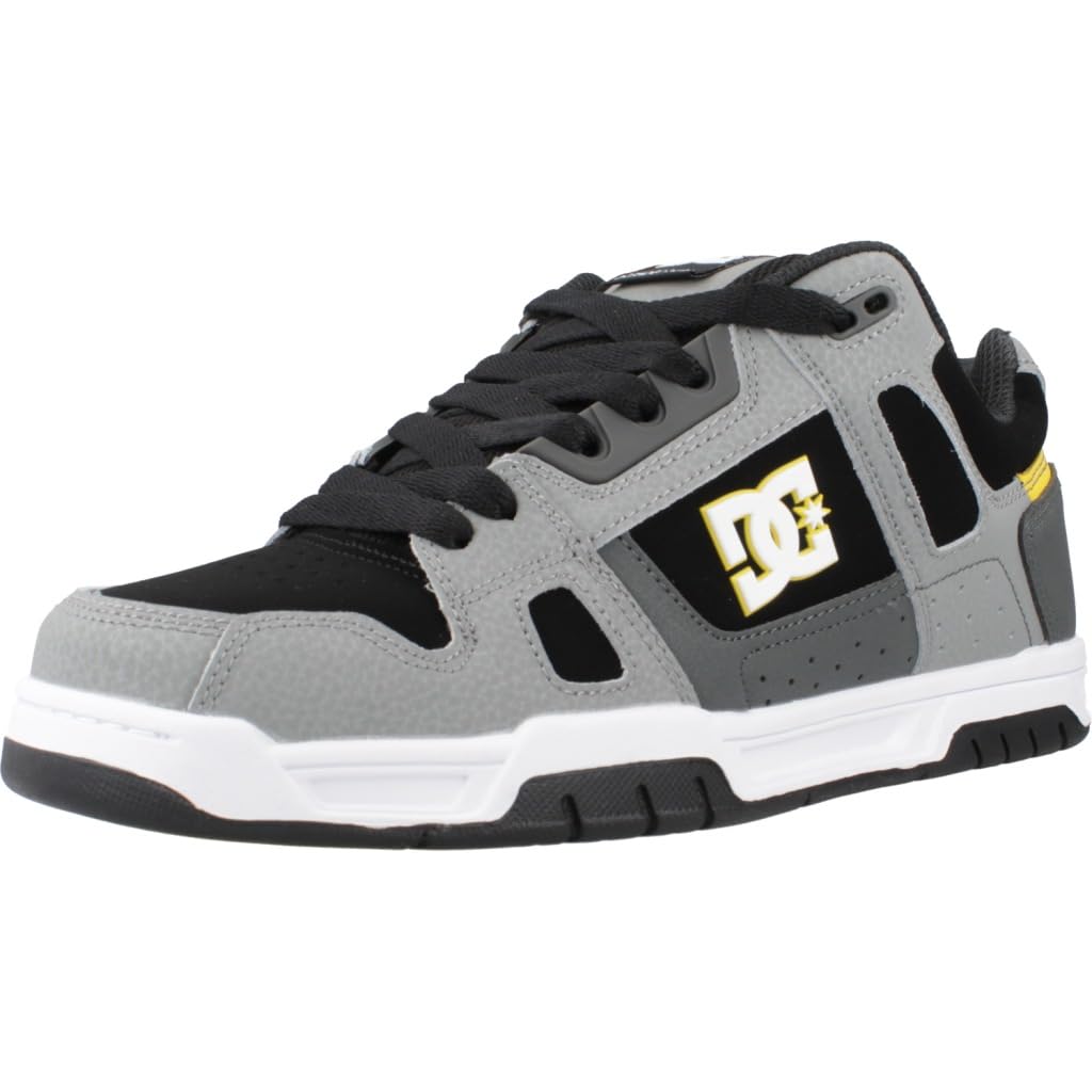 DC Shoes Herren Stag Sneaker 38 EU Grey Yellow, 38 EU Grey Yellow