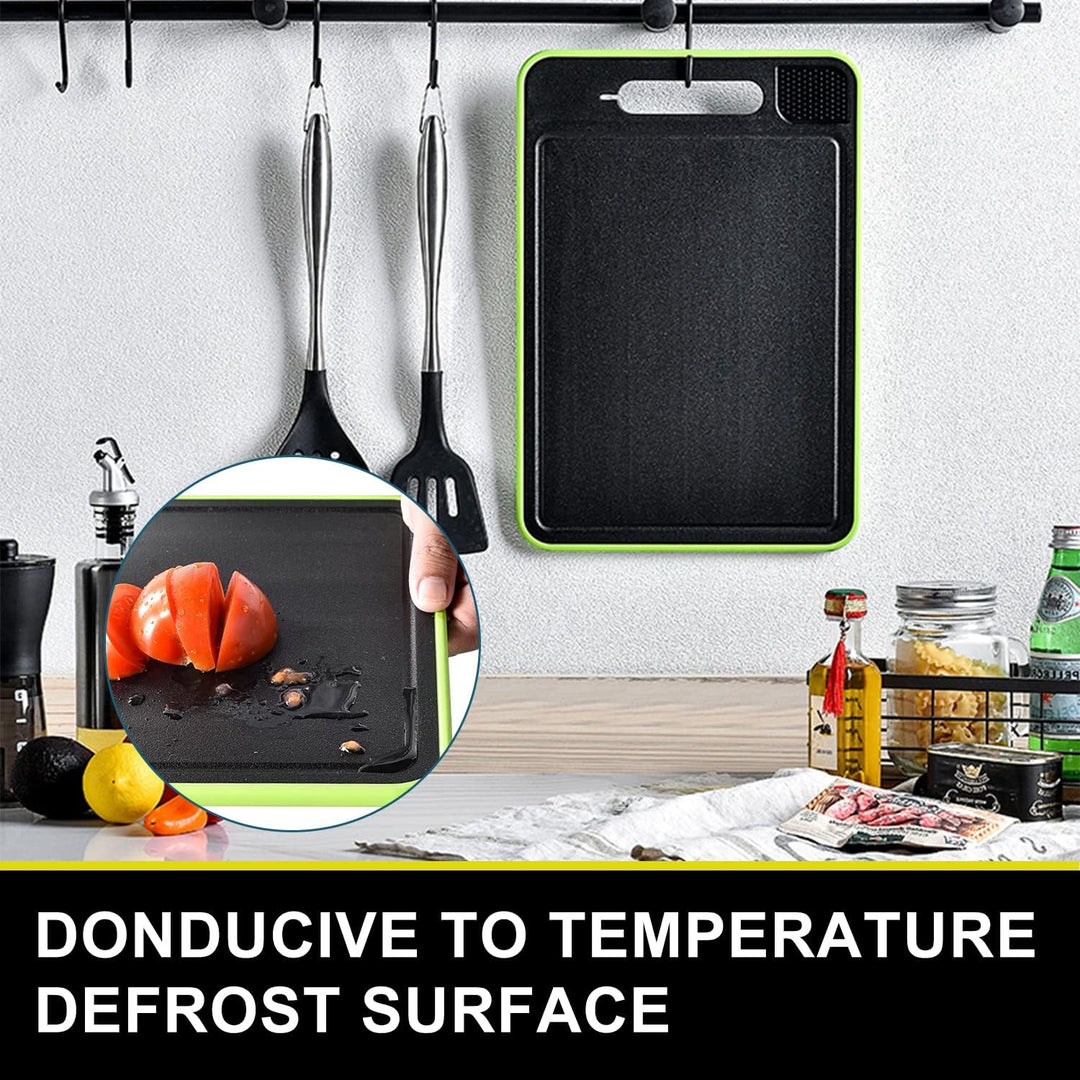 Schneidebrett mit Auftau-Funktion: 4-in-1 Auftauplatte Schneidebrett, Frost Away Schneidebrett mit A