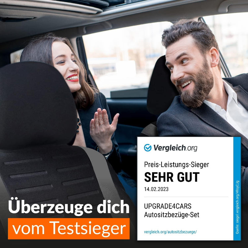 Upgrade4cars Autositzbezüge Set für die Vordersitze | Auto-Schonbezüge Universal in Grau Vordersitze