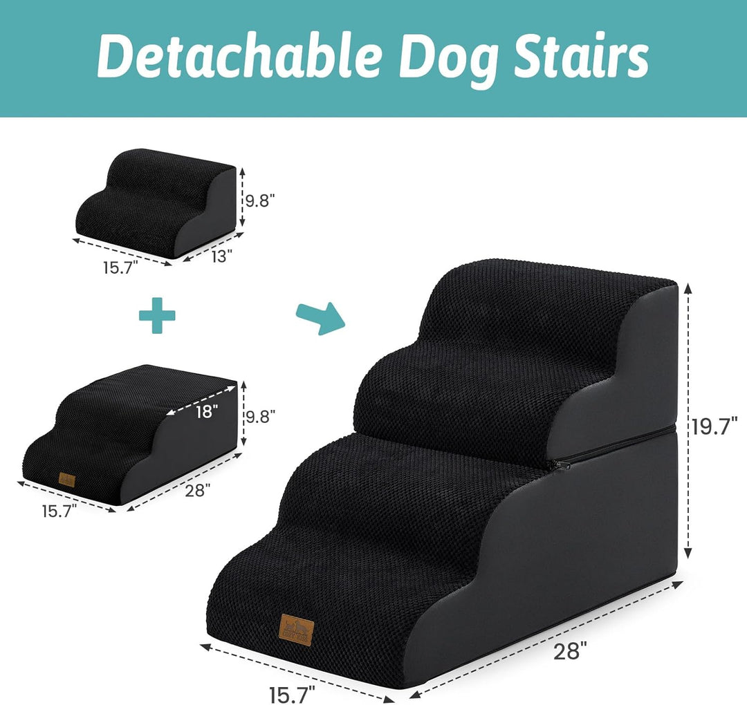 Breiter Hundetreppe für Kleine Hunde 50 cm, Hunderampe für Sofa, Hundetreppe Bett,Katzentreppe für A
