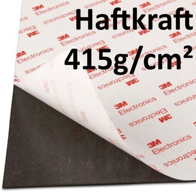 NEODYM Power-Magnetfolie 300 x 300 x 1,5 mm Rückseite selbstklebend mit 3M Kleber, stark magnetisch