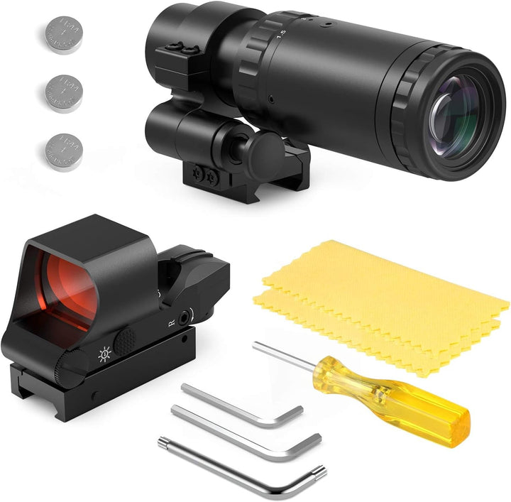 Feyachi RS-30 Red Dot Visier mit M37 1,5X - 5X Red Dot Lupe, Absolute Co-Witness