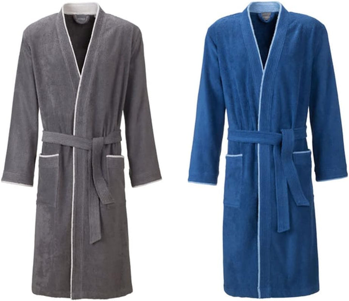 Egeria Nico dark blue Herren Kimono Bademantel XL 100% Baumwolle