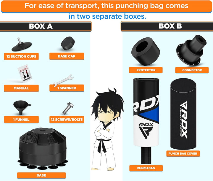RDX Kinder Freistehender Boxsack 4ft Junior Standboxsäcke Trainingshandschuhe, MMA, Kickboxen,Boxen,