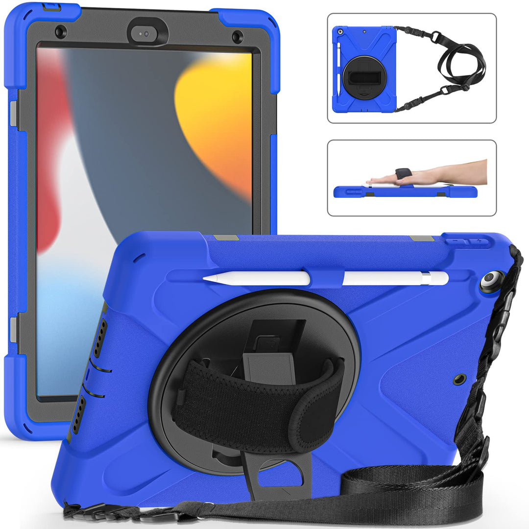 UFinetech iPad 9 Generation Hülle, iPad 10.2 2019 Hülle, iPad Case 7./8., 360 Drehbarer Ständer Hand