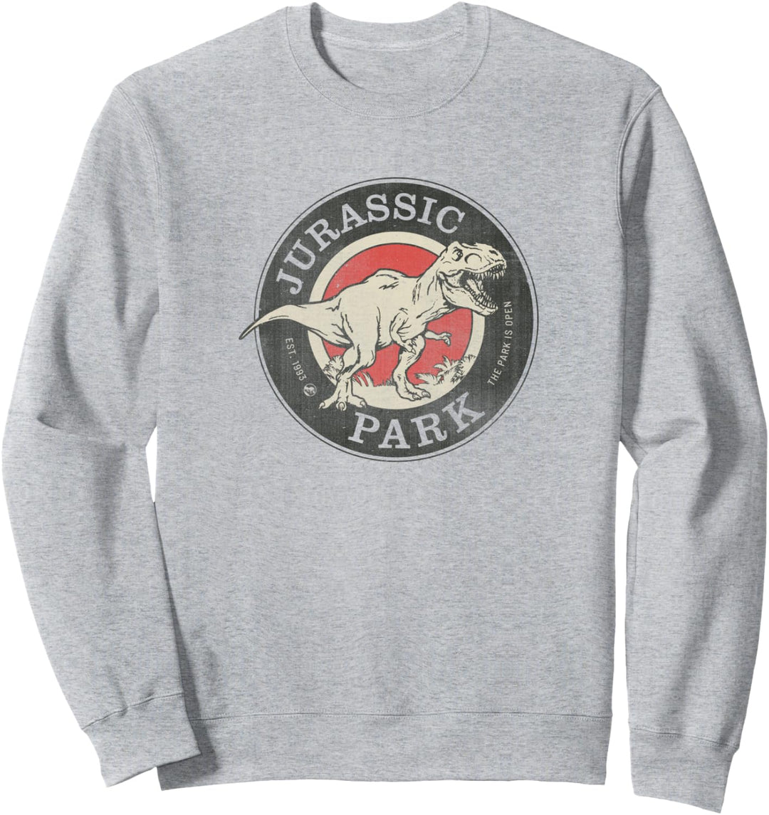 Jurassic Park T-Rex The Park Opens Circle Logo Sweatshirt