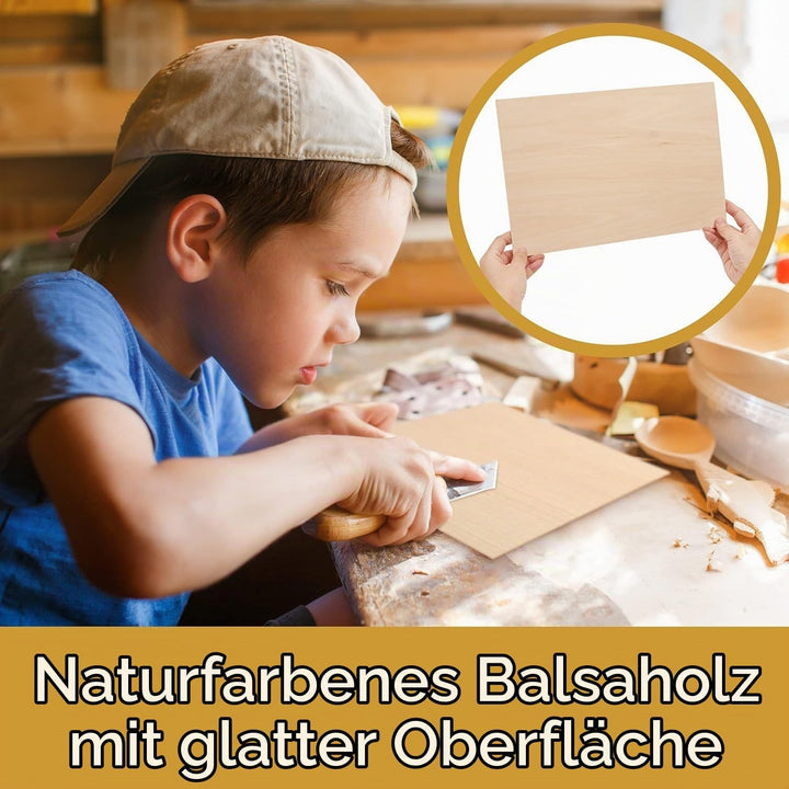 24Pcs Balsaholz Platten Sperrholz 300 x 200 x 2mm Lindensperrholz Holzplatten zum Basteln, Holzplatt
